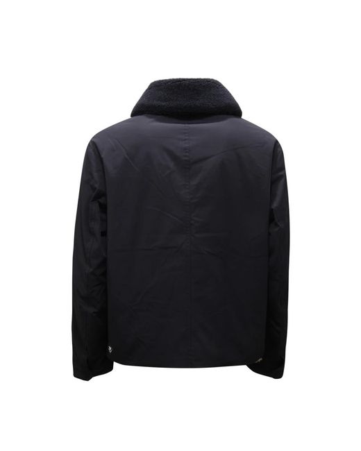 Armani Jassen ,Blauw Shearling Kraag Donsjas in het Black voor heren