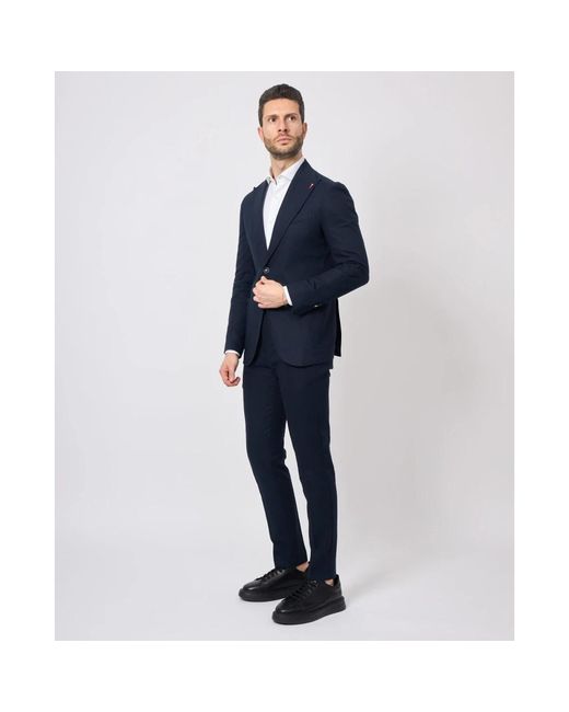 MULISH Kostuums ,Blauw ,Single Breasted Suit Met Spilla Sluiting in het Blue voor heren