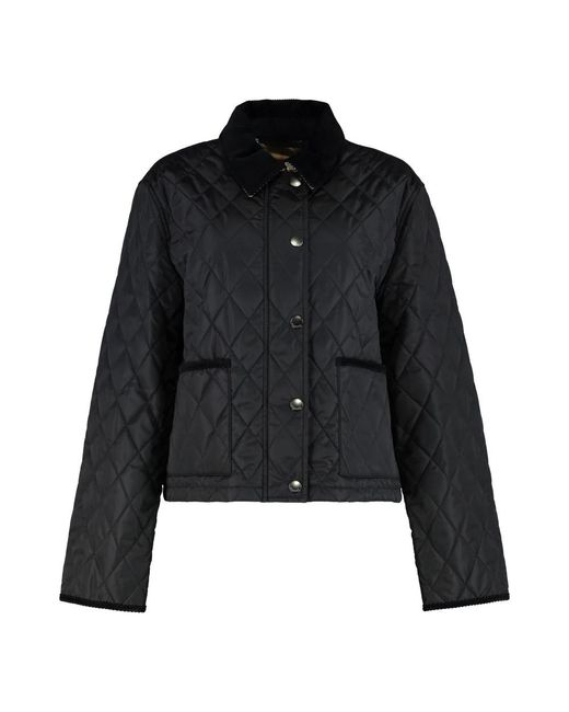 Burberry Jassen ,Zwart ,Nylon Cropped Nylon Gewatteerd Jack in het Black