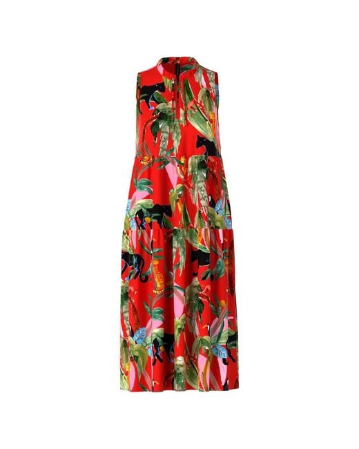 Marc Cain Red Kleid mit Jungle Print