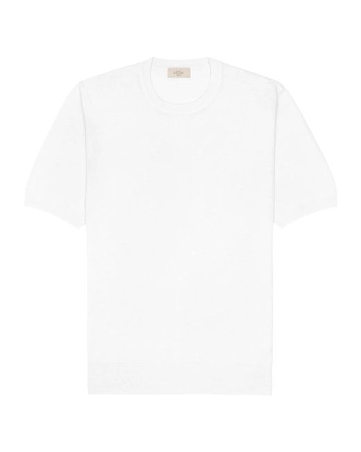 Lino cotone bianco t-shirt di Altea in White da Uomo