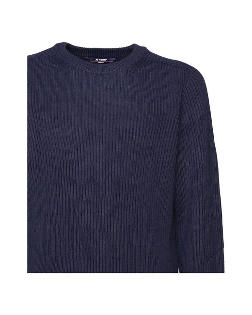 K-Way Blue Round-Neck Knitwear for men