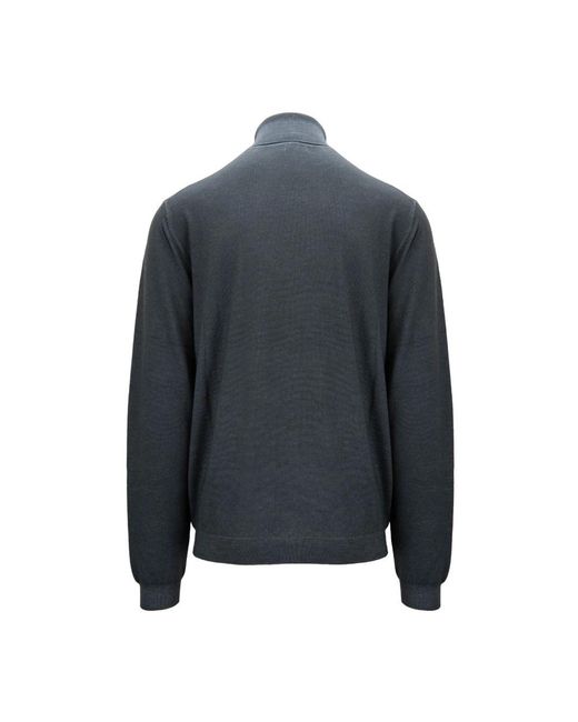 Sun 68 Truien & Vesten ,Zwart ,Wol Merino Wollen Coltrui in het Blue voor heren