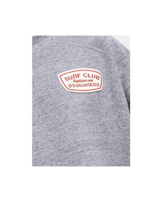 DSquared² Hoodies & Sweatvesten ,Grijs ,Katoen Katoenen Sweatshirt Met Ronde Hals in het Gray voor heren