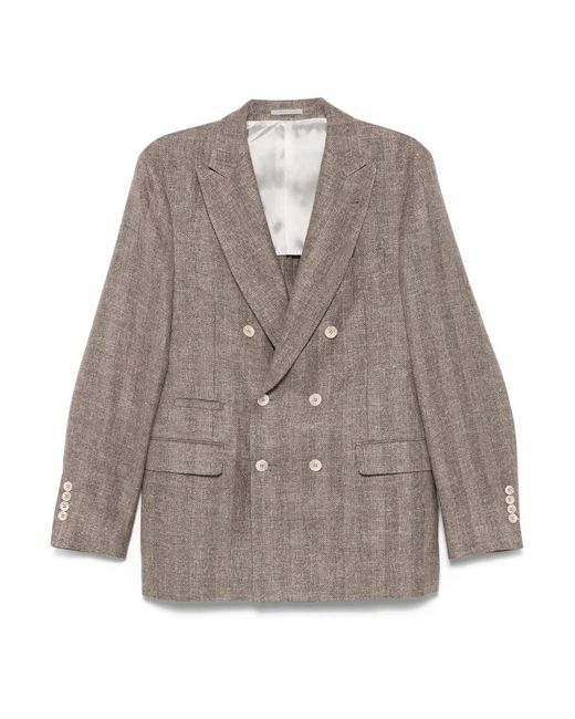 Brunello Cucinelli Blazers in het Brown voor heren