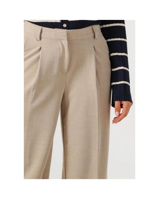 Object Broeken ,Polyester Wijde Pantalon Voor Vrouwen in het Natural