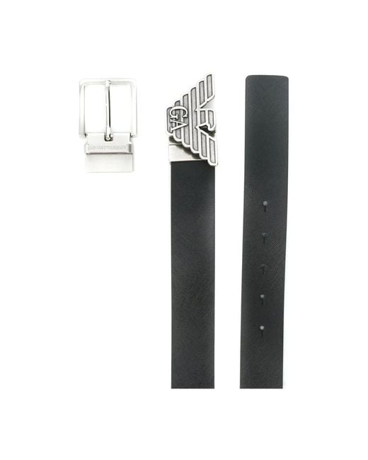Emporio Armani Black Belts for men