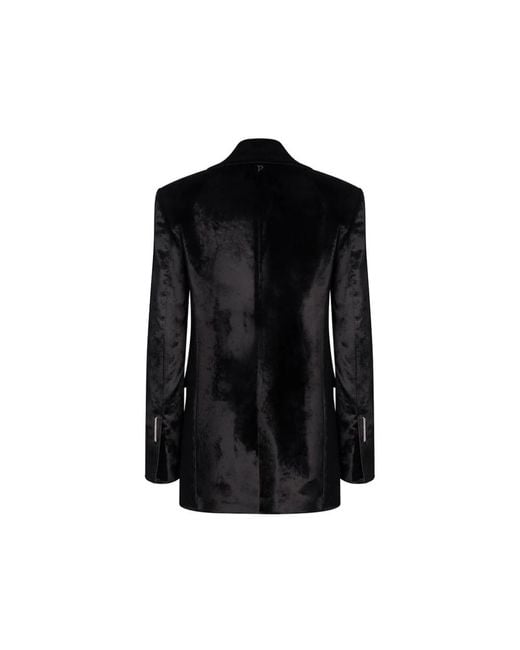 Dondup Single-Breasted Fluwelen Blazer in het Black