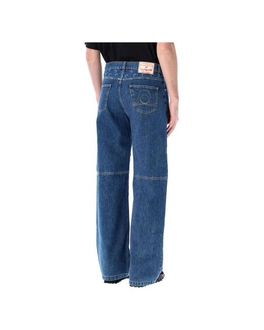 MARINE SERRE Blue Straight Jeans for men