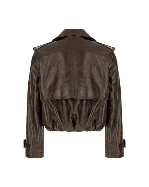 Gucci Jassen ,Bruin ,Leer Leren Jas in het Brown voor heren