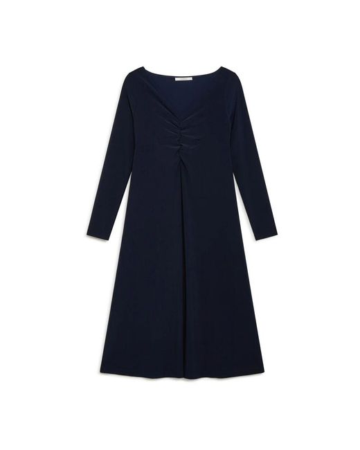 Maliparmi Blue Feminines midi jersey kleid