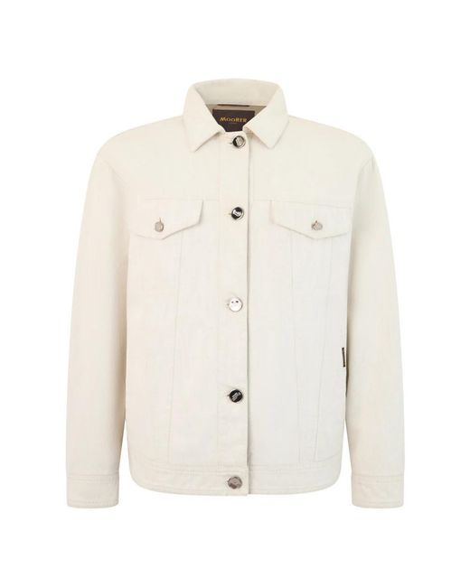 Moorer White Denim Jackets