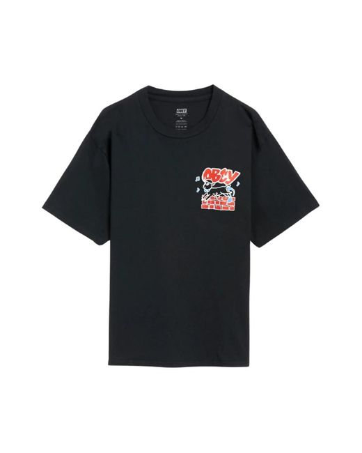T-shirt stampata di Obey in Black da Uomo