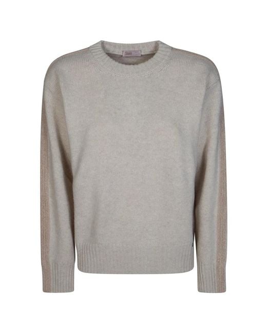 Herno Gray Round-Neck Knitwear