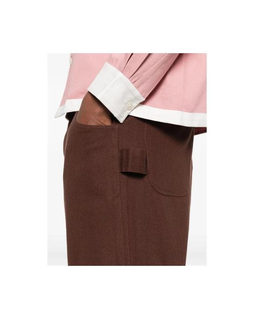 Bode Brown Straight Trousers for men