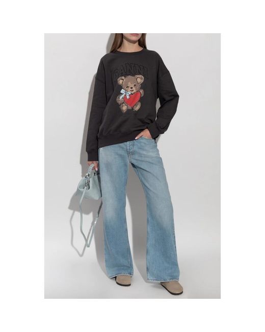 Ganni Blue Sweatshirts