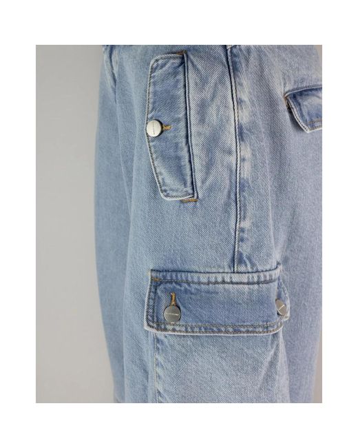 ICON DENIM Blue Weite bein niedrige taille jeans