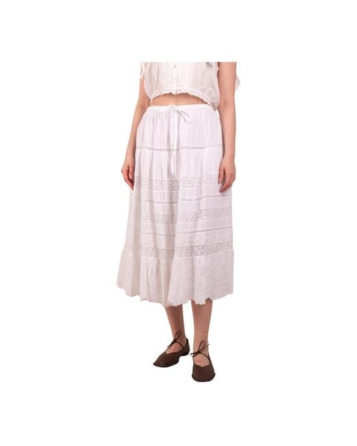 LoveShackFancy Pink Midi Skirts