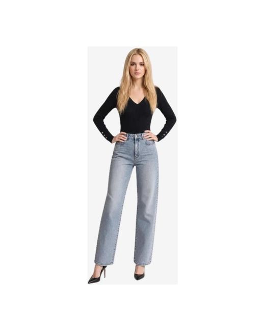Guess Blue V-Neck Knitwear