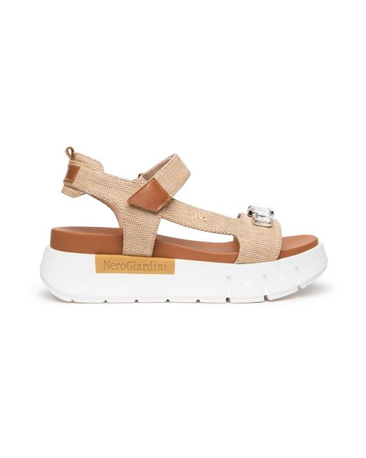 Nero Giardini Brown Flat Sandals