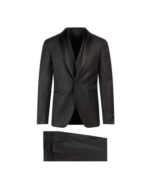 Tagliatore Black Single Breasted Suits for men