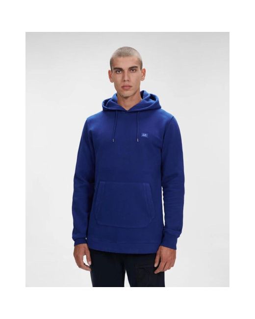 C P Company Geborsteld Katoenen Fleece Capuchontrui in het Blue voor heren
