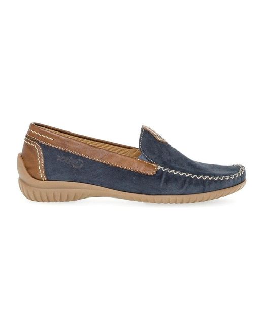 Gabor Blue Blaue nubukleder mokassins