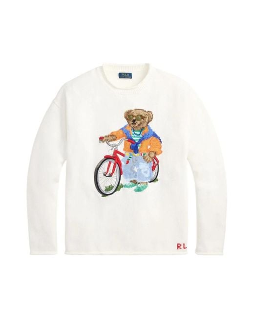 Polo Ralph Lauren White Round-Neck Knitwear for men