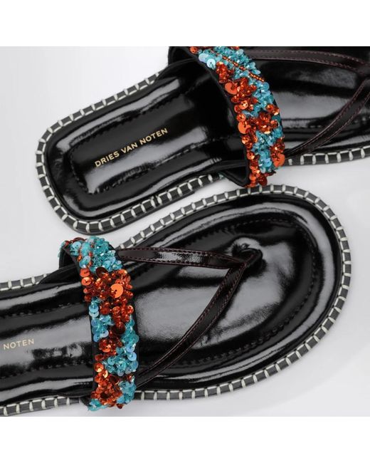 Dries Van Noten Blue Flip Flops