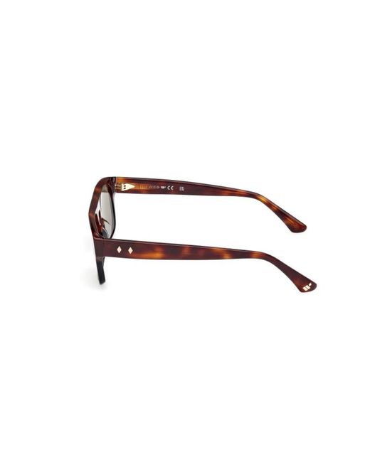 WEB EYEWEAR Accessoires ,Bruin ,Vierkante Havana Zonnebril in het Brown