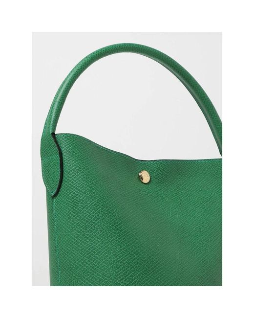 Longchamp Green Grained Leather Mini Bucket Bag