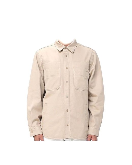A.P.C. Overshirt Denim in het Natural voor heren