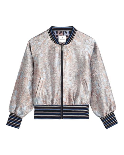 Summum Jassen ,Blauw ,Polyester Jacket Jacquard in het Gray