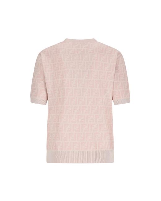 Fendi Pullover Ff Knit in het Pink