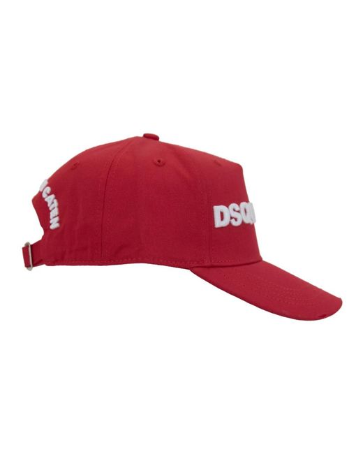 DSquared² Red Baseball Cap Mit Kontrastlogo