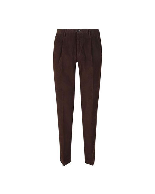 Incotex Braune samtgestreifte hose in Brown für Herren