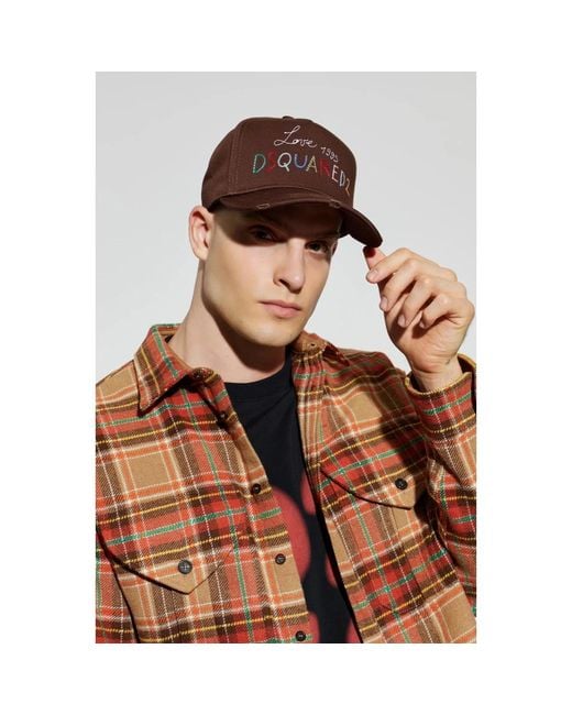DSquared² Accessoires ,Bruin ,Baseball Cap in het Brown voor heren