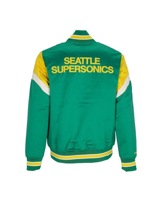 Mitchell & Ness Jassen ,Groen ,Polyester Seattle Supersonics Bomberjack in het Green voor heren