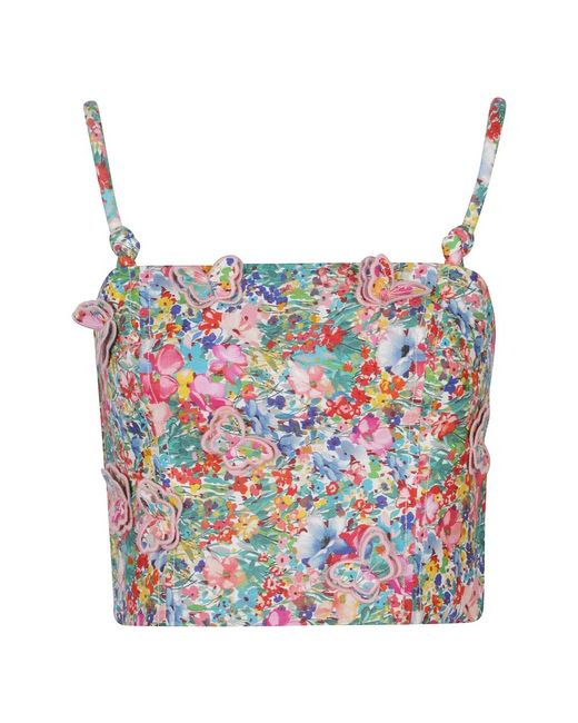 Farm Rio Blue Sleeveless Tops