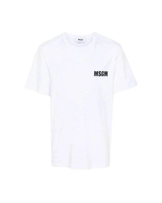 MSGM White T-Shirts for men