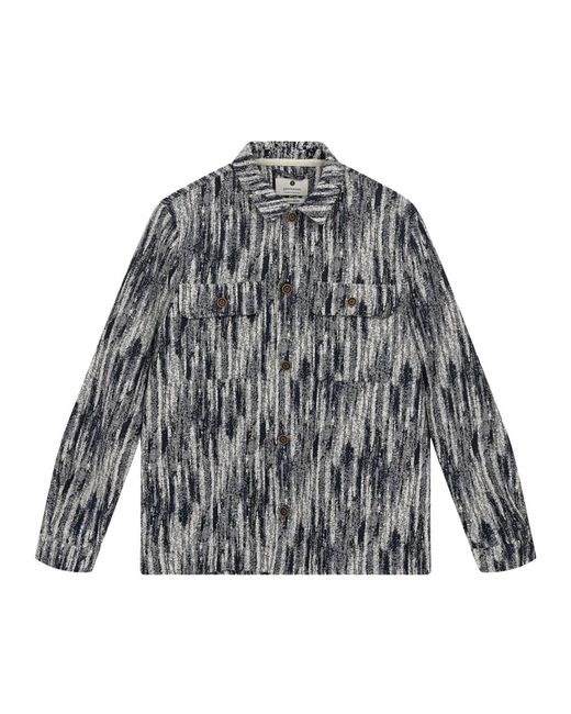 Anerkjendt Jassen ,Blauw ,Jacquard Overshirt Sky Captain in het Gray voor heren
