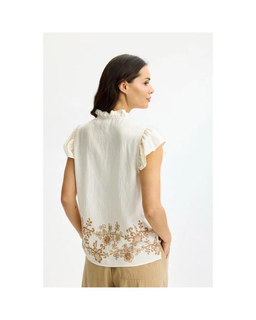 iN FRONT Overhemden ,Wit ,Blouses in het Natural