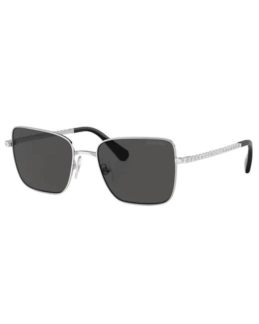Swarovski Black Silber dunkelgraue sonnenbrille