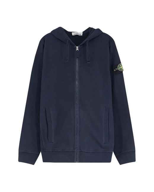 Stone Island Blue Zip-Throughs for men