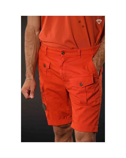 Mason's Cargo Bermuda Shorts in Red für Herren