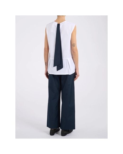 Max Mara White Sleeveless Tops