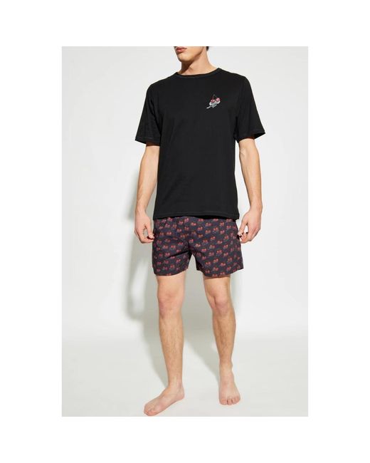 DIESEL Nachtkleding ,Zwart ,Tweed Kit-James Tweedelige Pyjama Set in het Black voor heren