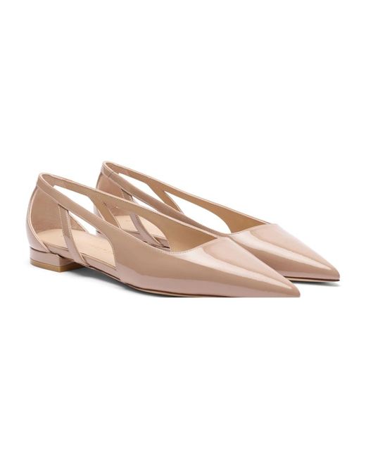 Stuart Weitzman Schoenen ,Leer Power Cutout Flat in het Natural