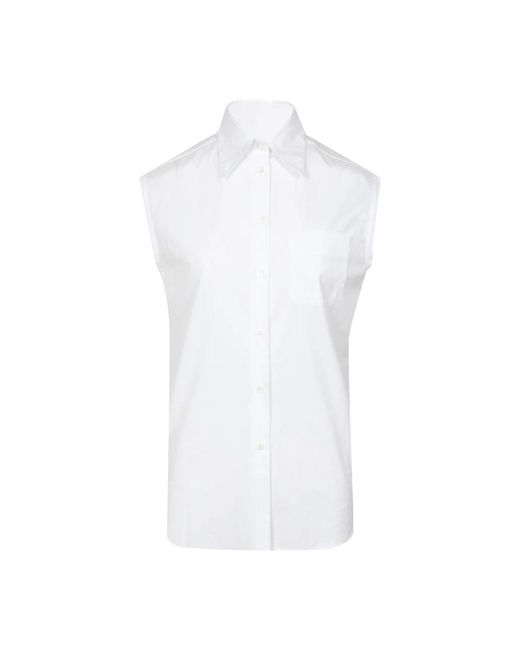 Camisa sin mangas de algodón con botones N°21 de color White