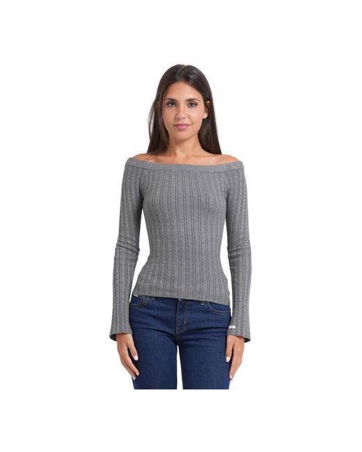 Guess Gray Round-Neck Knitwear